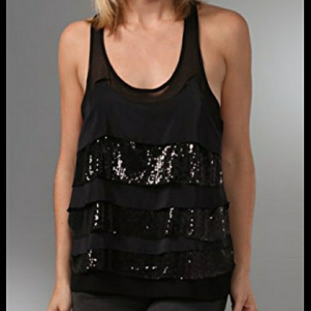 Patterson J. Kincaid black/sequin top